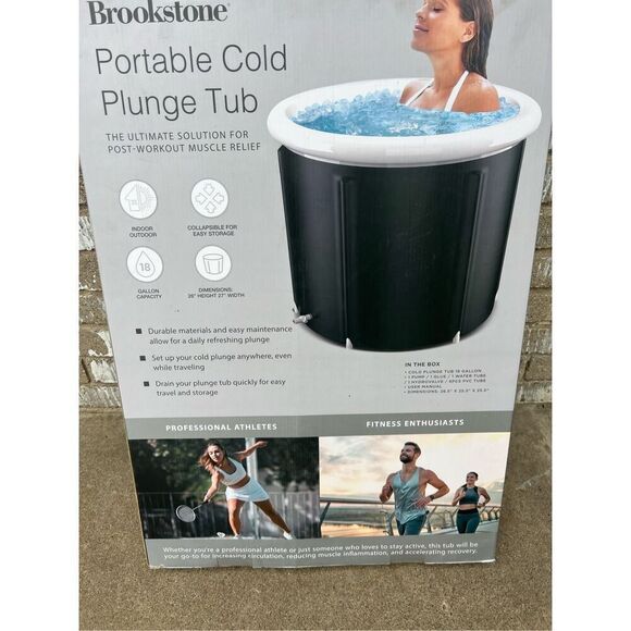 Brookstone Portable Cold Plunge Tub NEW 1 Person Tub 18 Gallon 26” Height 27” Wi - Picture 5 of 7